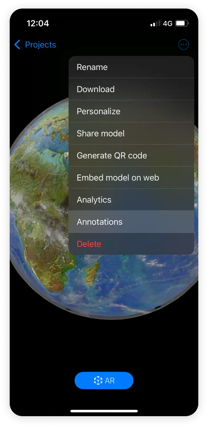 3DtoMe annotations on iOS