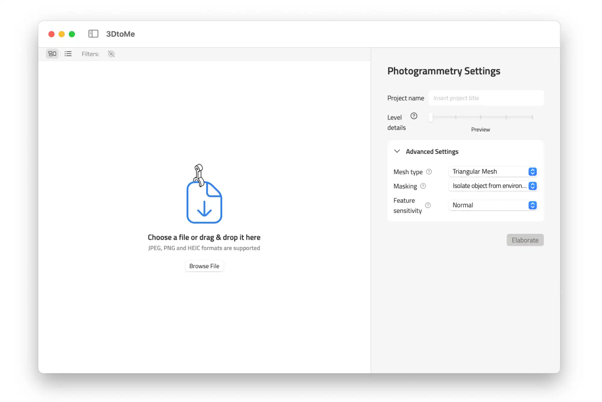 3DtoMe photogrammetry on macOS