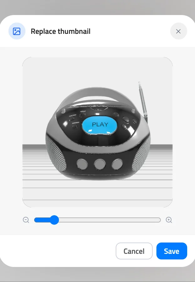 Replace thumbnail window in the crop step, with a picked image and the zoom slider under it